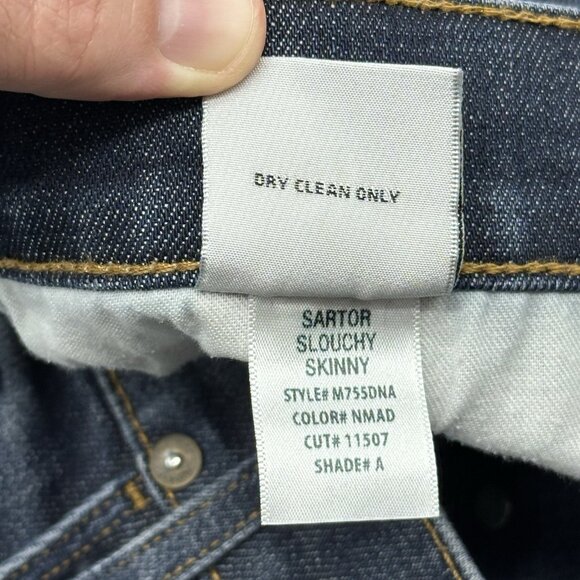 Hudson Sartor Slouchy Skinny Men' Size 36x30 Button Fly Dark Wash Denim Jeans - Picture 8 of 13